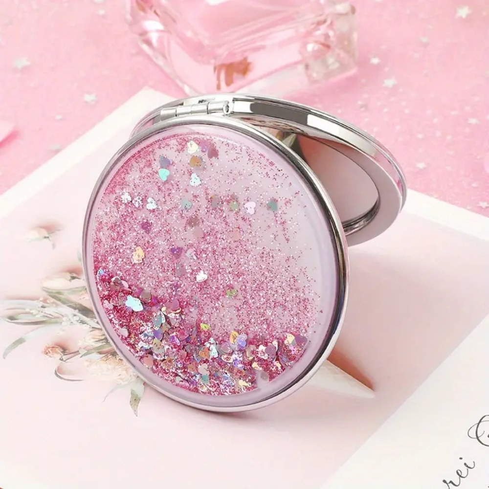 NWT Pink Double Sided Sequin Glitter Mirror